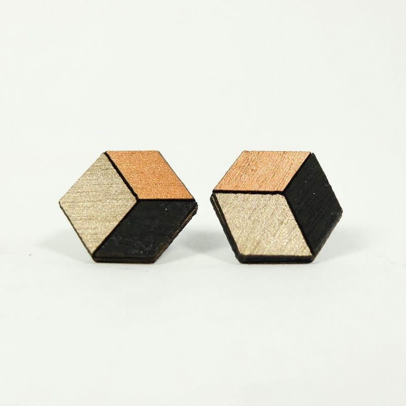Molly M. Designs Cuboid Copper Studs