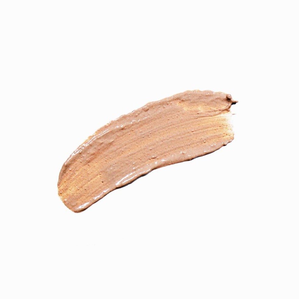 A pale pink colored swatch of the clay face mask against a white background. The Moroccan Clay & Rose Face Mask is crafted by Aenons and made in Los Angeles, CA.