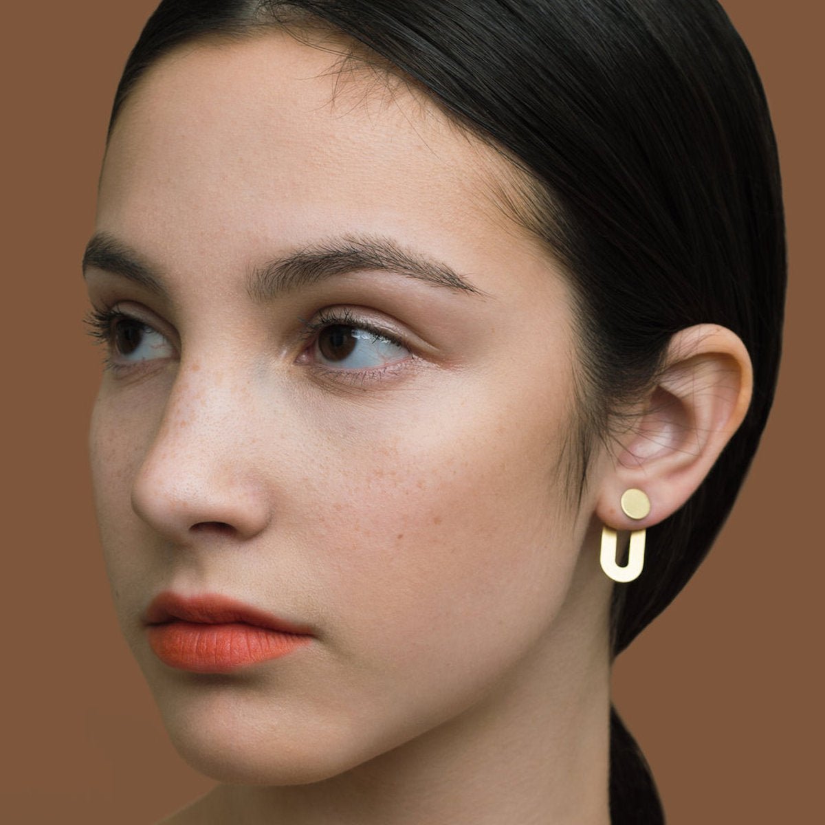 Oblong Ear Jacket Earrings
