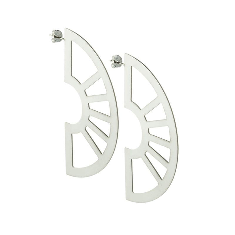 Neva statement earrings in sterling silver side