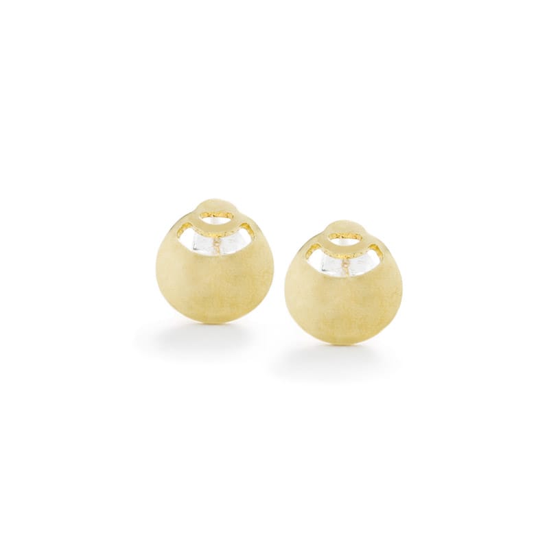 Nilo mini stud earrings in brass front