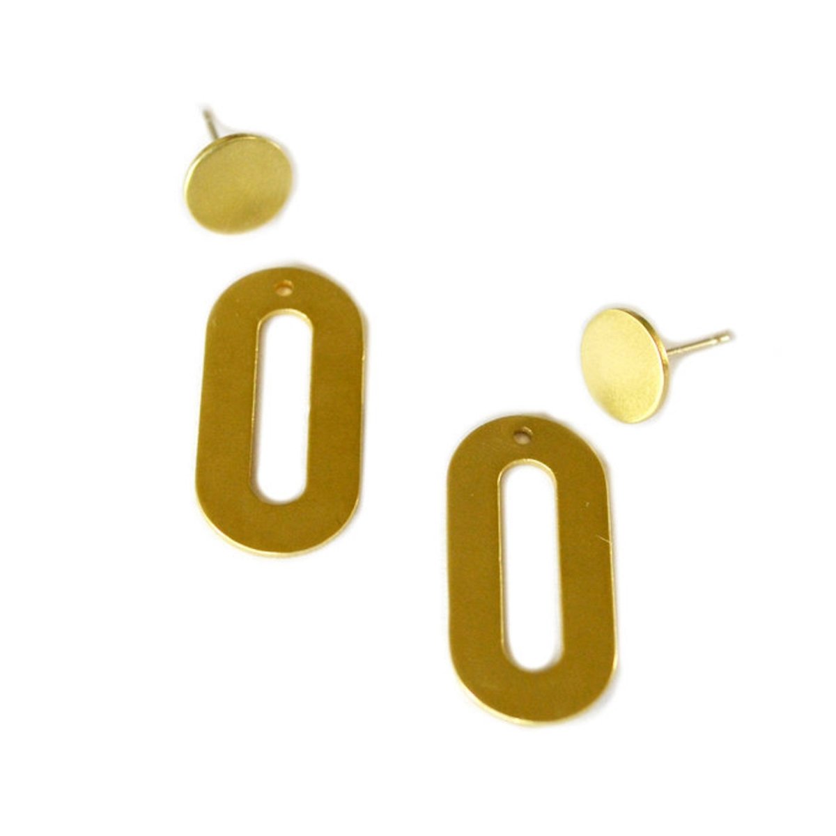 Oblong Ear Jacket Earrings