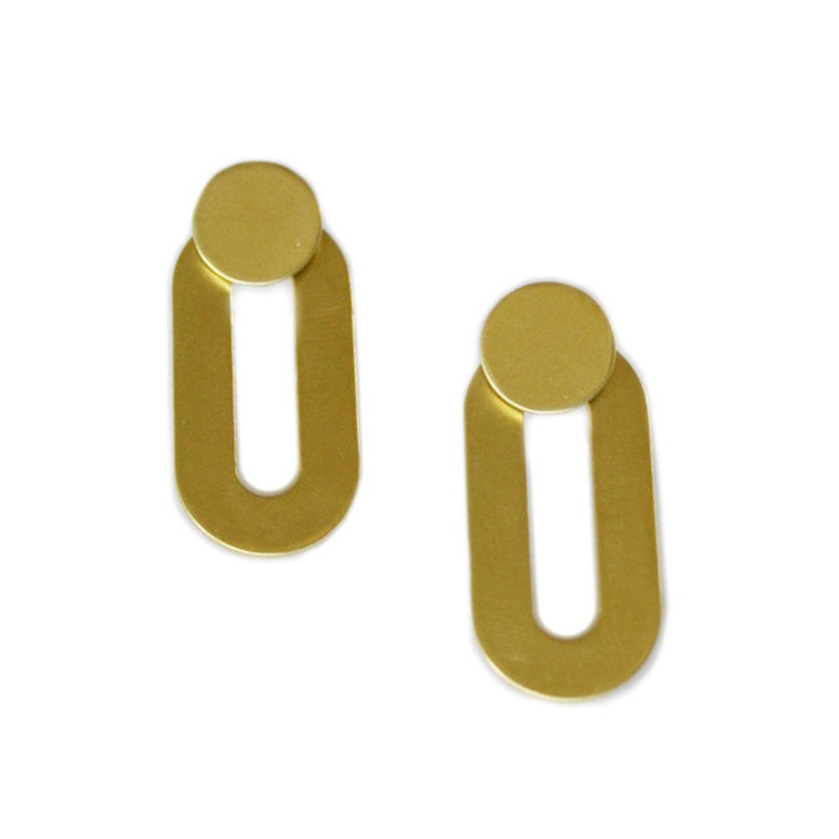 Oblong Ear Jacket Earrings