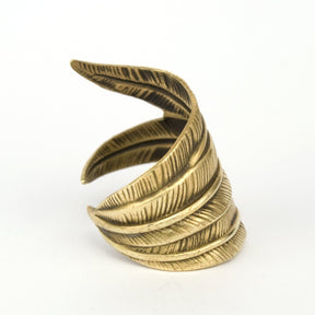 Gold colored Triple Feather ring