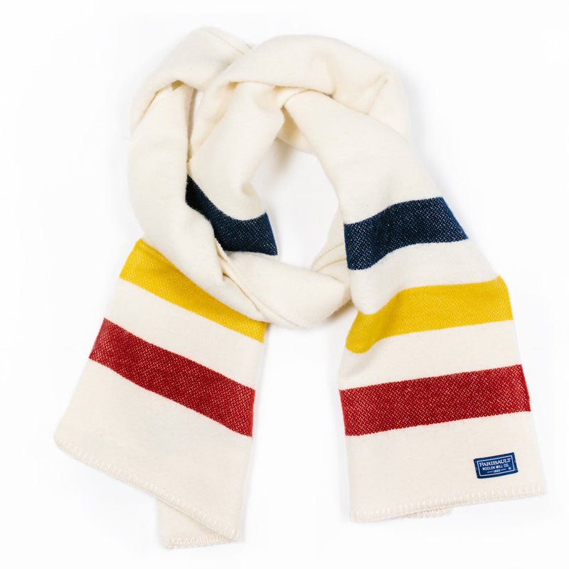 Revival Stripe Scarf with Multicolored stripes from Faribault Woolen Mills