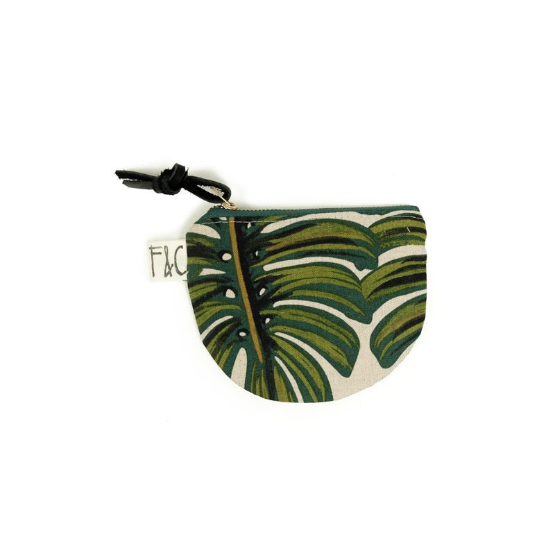 Richmond Half Moon Pouch in Monstera Linen Canvas
