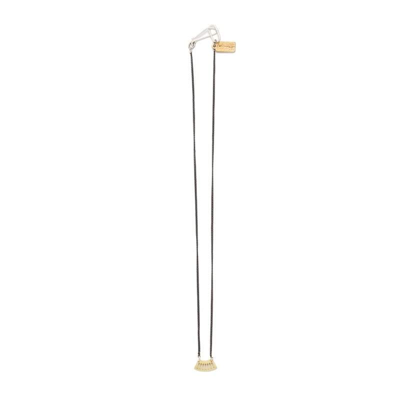 Ritmo mini fan necklace in brass length