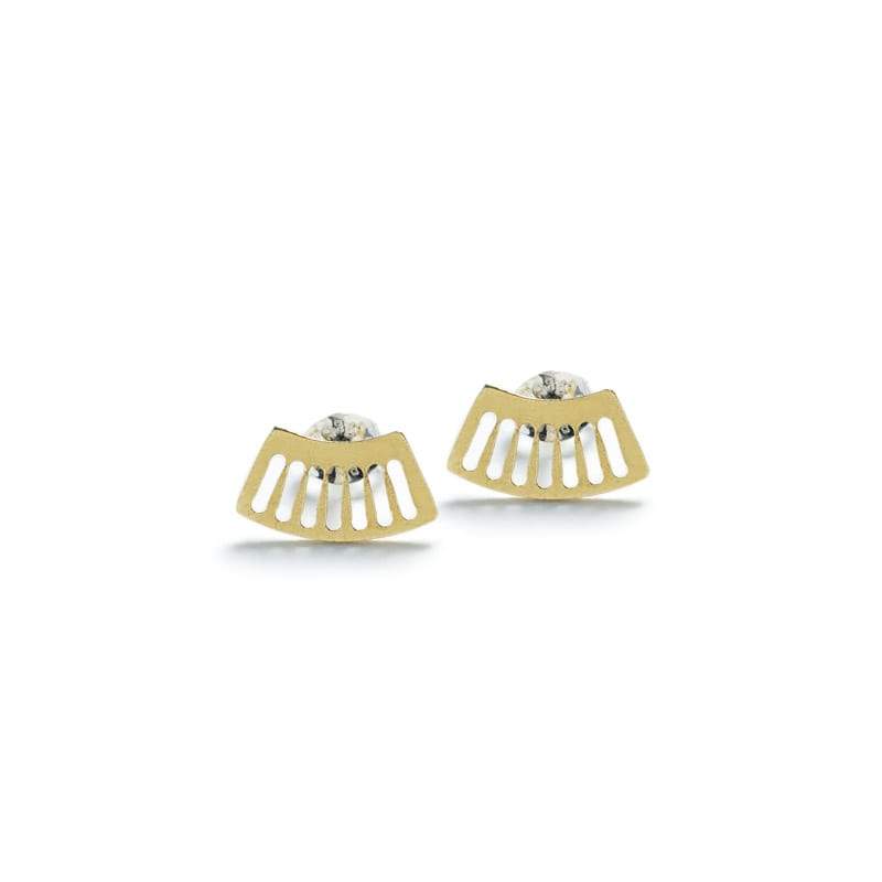 Ritmo mini fan stud in brass front view