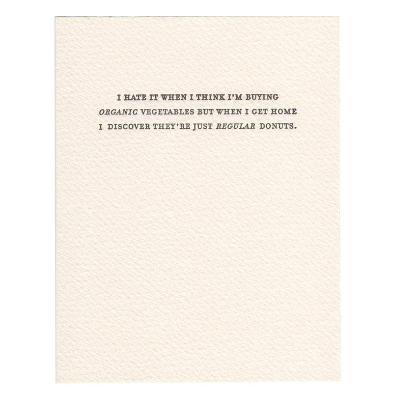 Sapling Press Vegetables vs Donuts Funny Greeting Card