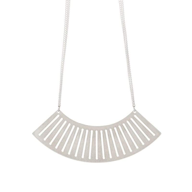 Sona fan pendant necklace in sterling silver focal