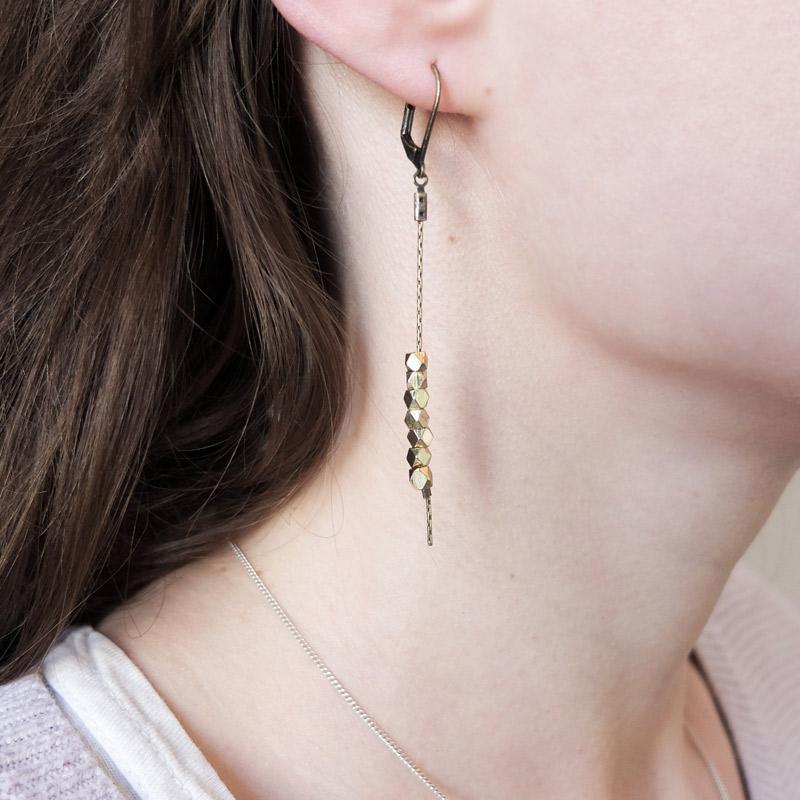 Sulu Faceted Bead Earrings - Gold Plated