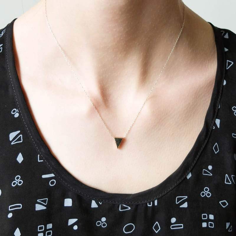 Upper Metal Class Isosceles Triangle Necklace - Bronze
