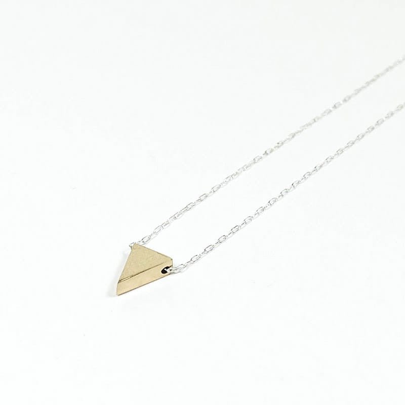 Upper Metal Class Isosceles Triangle Necklace - Bronze