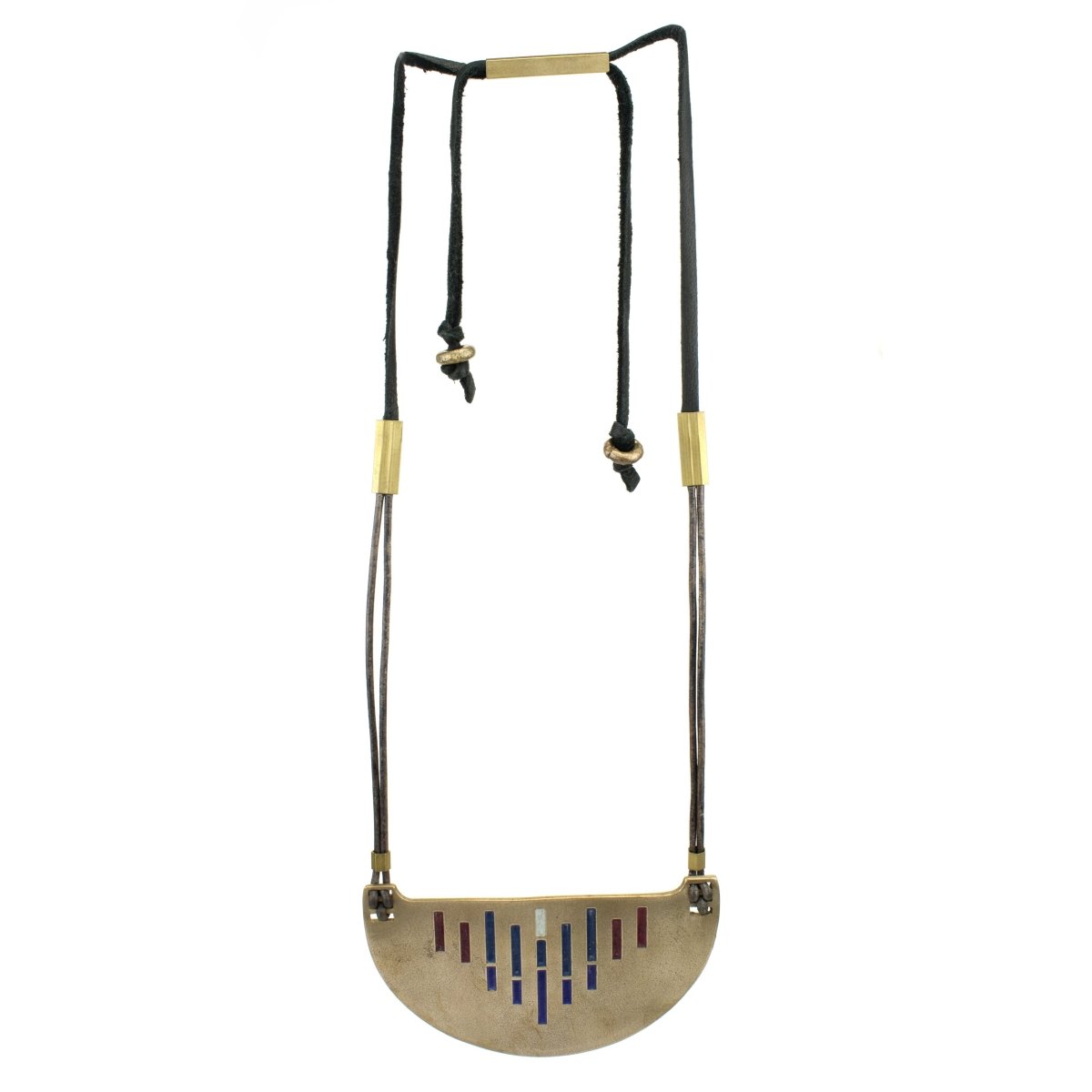 Handmade statement necklace made of bronze.