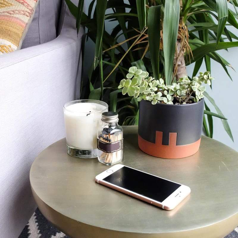 Medium Planter - Black with Notches