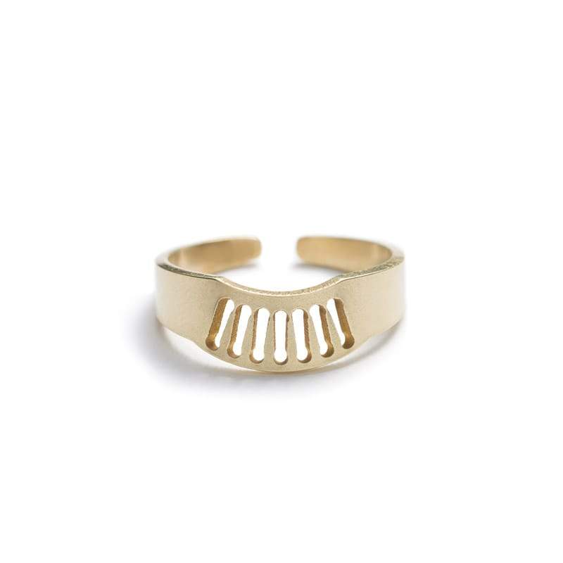 Zaca adjustable fan ring in brass front view