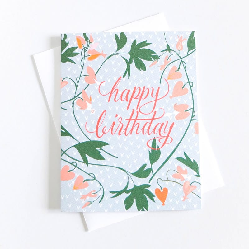 Banquet Cards Birthday Bleeding Hearts Card