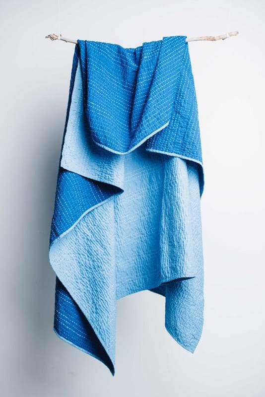 Barmer Kantha Throw - Blue