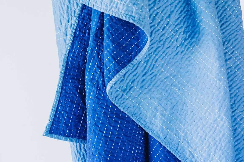 Barmer Kantha Throw - Blue