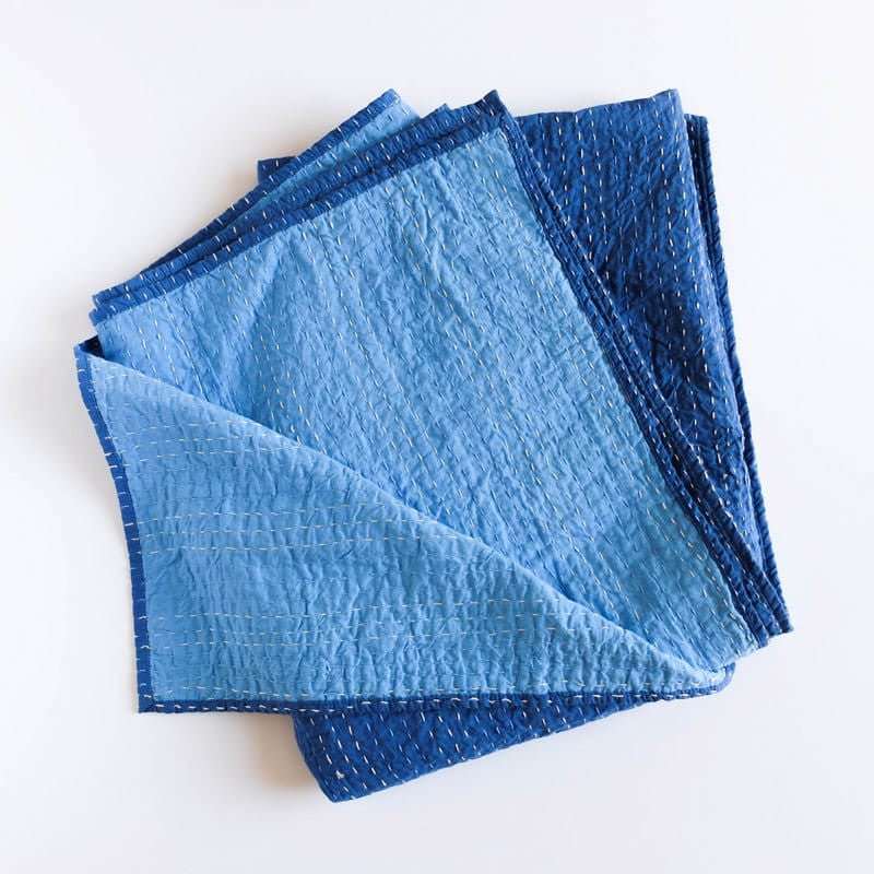 Barmer Kantha Throw - Blue