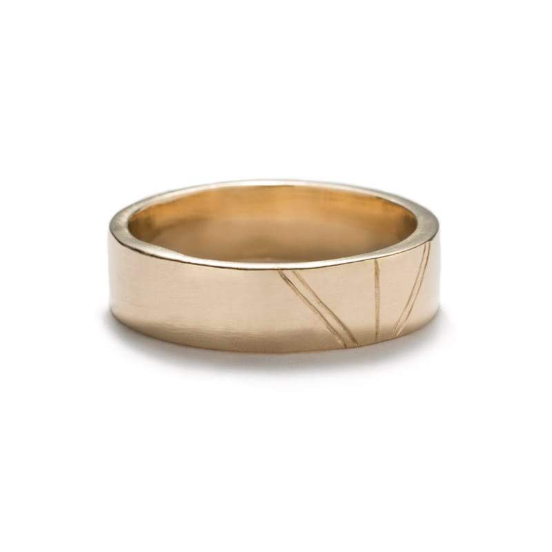 "Tange" geometric gold wedding polished - betsy & iya