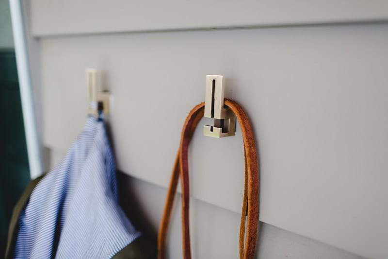 betsy & iya geometric cast bronze double coat hook