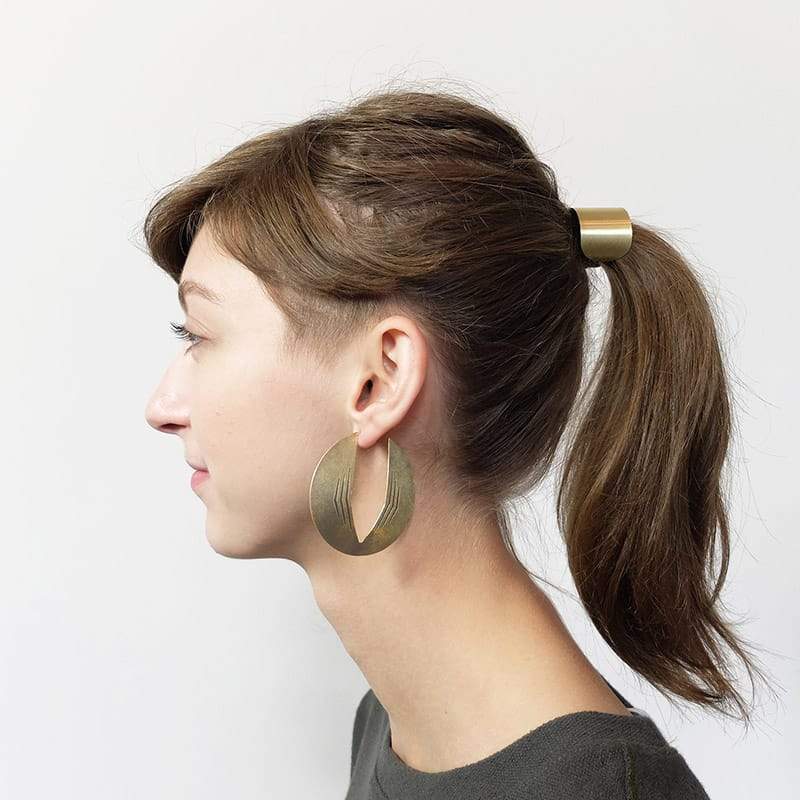 brass Cathedral Park large hoop earrings