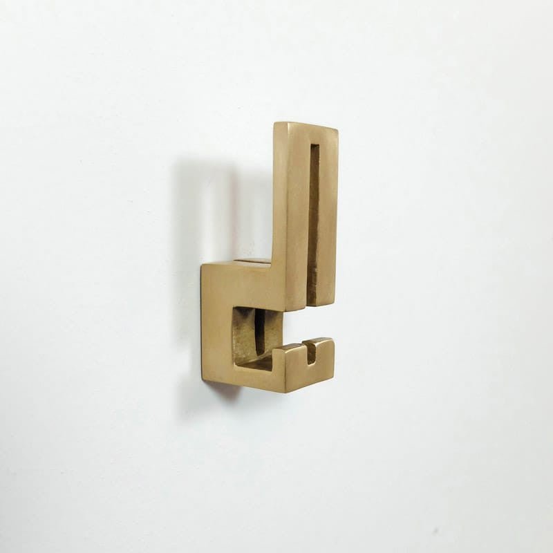 betsy & iya geometric cast bronze double coat hook