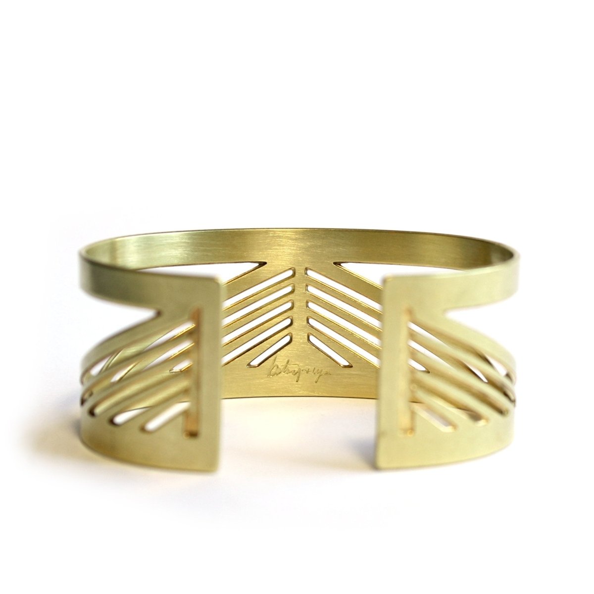 betsy & iya Tilikum Crossing bridge cuff bracelet in brass