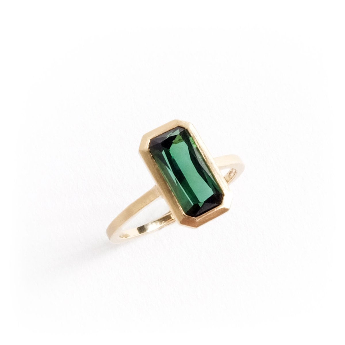 Barion Cut Tourmaline Solitaire Ring