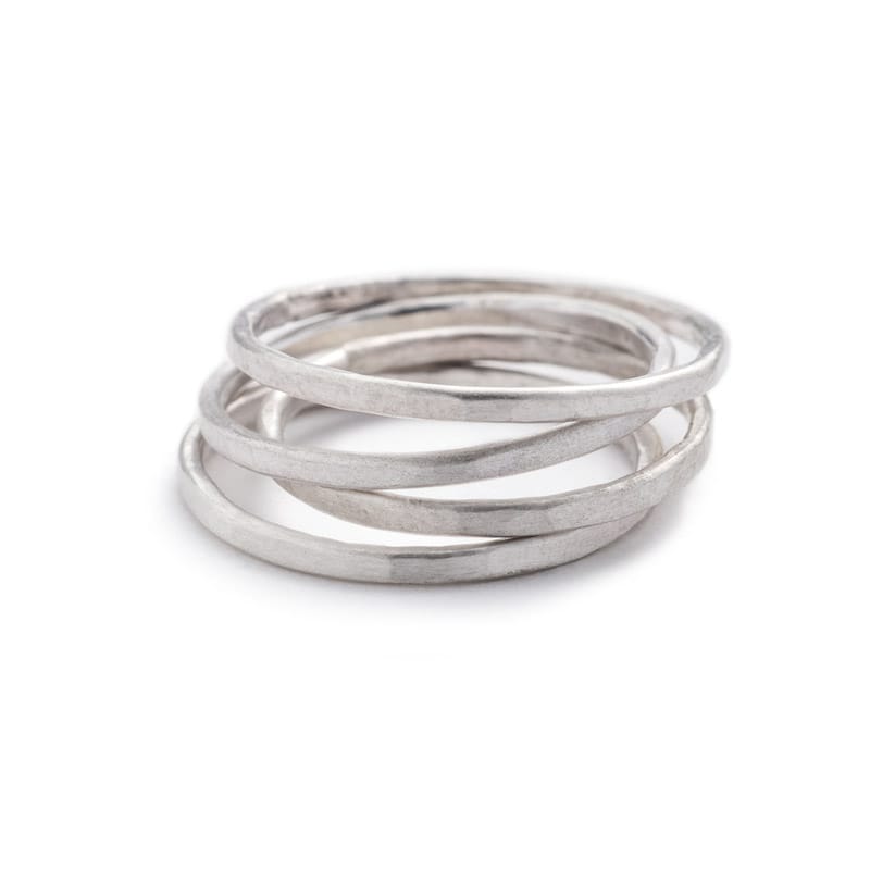 faceted Sterling Silver stacking rings