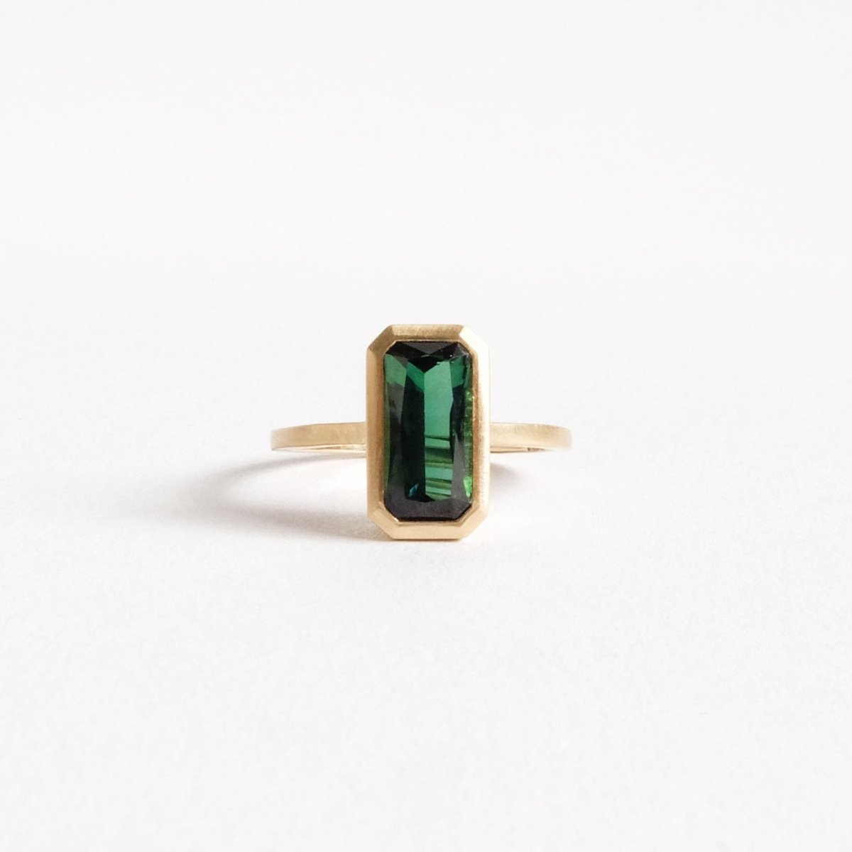 Barion Cut Tourmaline Solitaire Ring