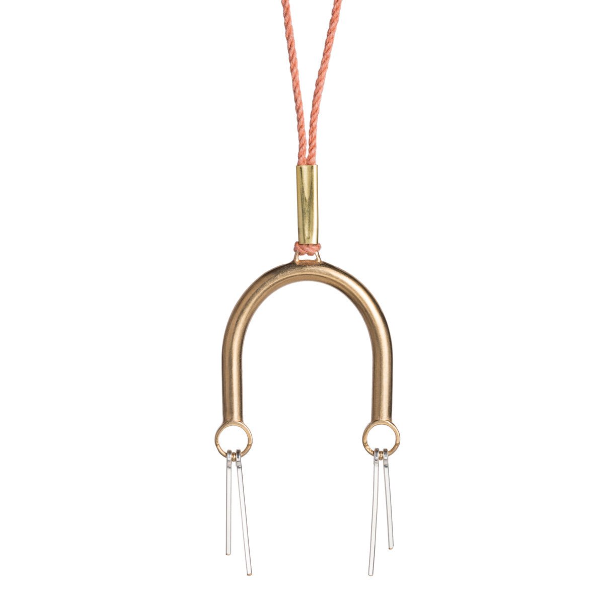 Lucero necklace bronze focal piece close up