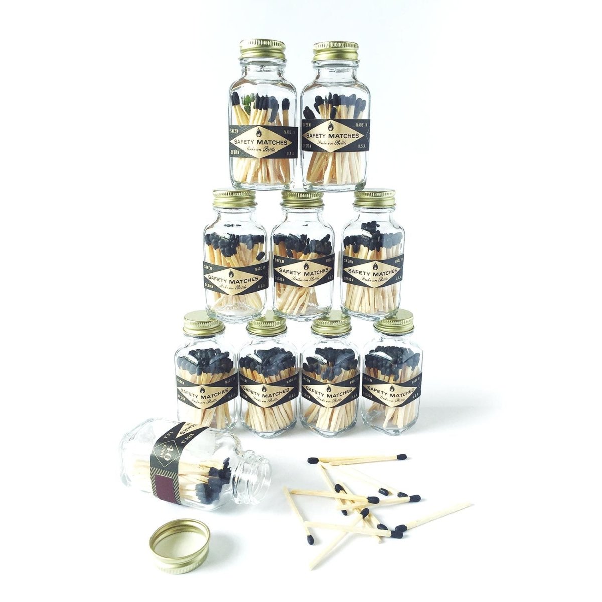 Skeem Mini Match Bottle - Black Matches