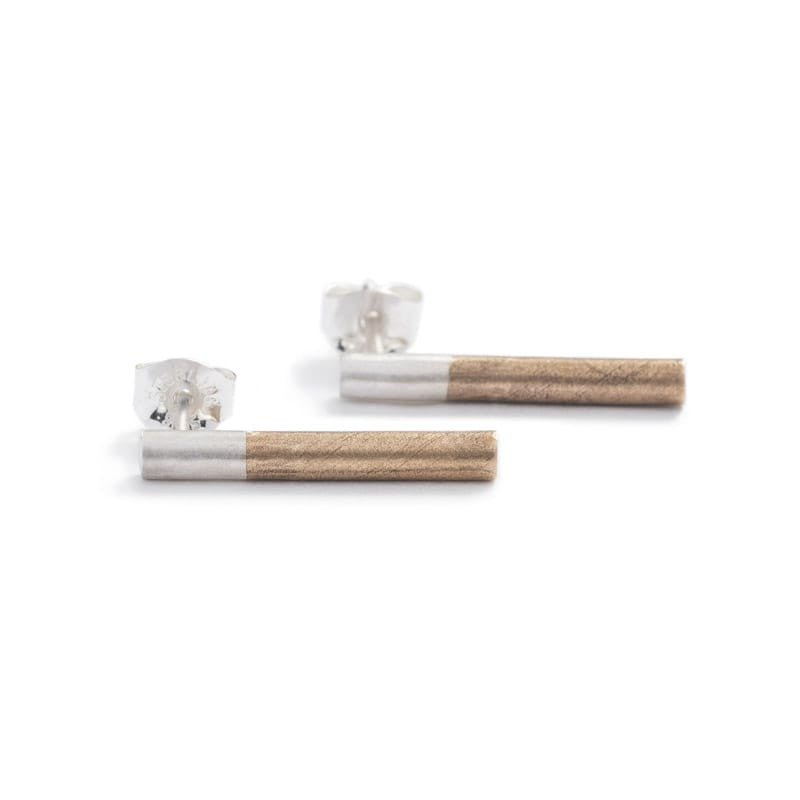 "Isda" mixed metal stud earrings - betsy & iya