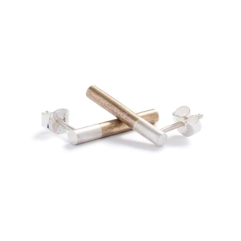 "Isda" mixed metal stud earrings - betsy & iya