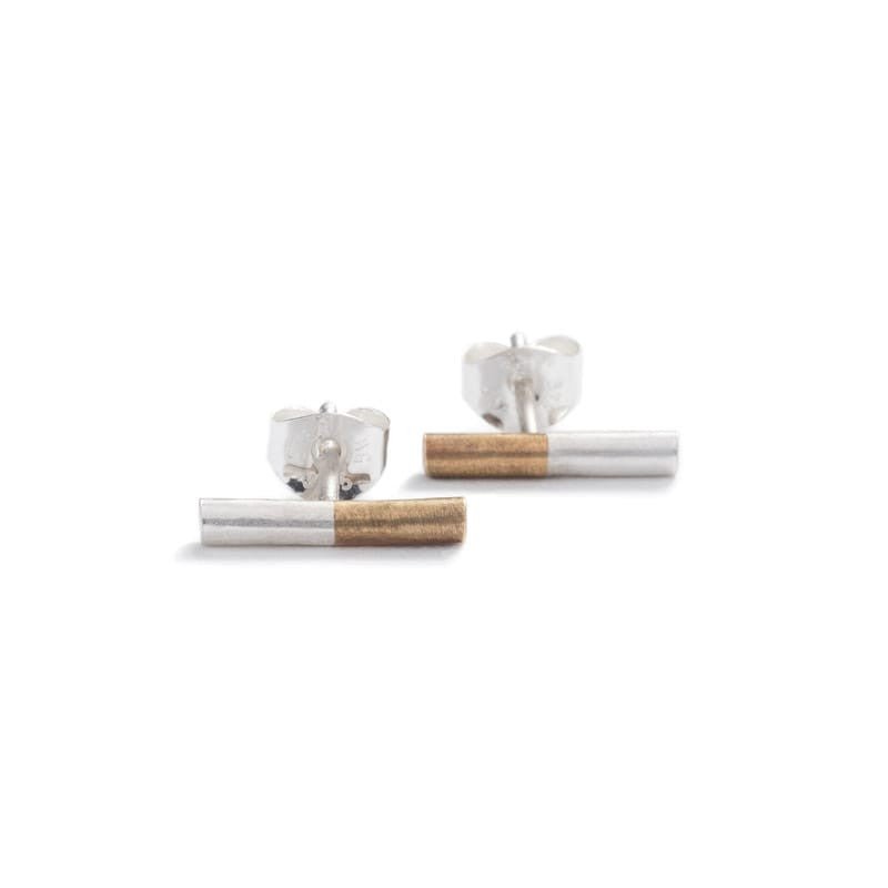 "Suru" mixed metal stud earrings - betsy & iya