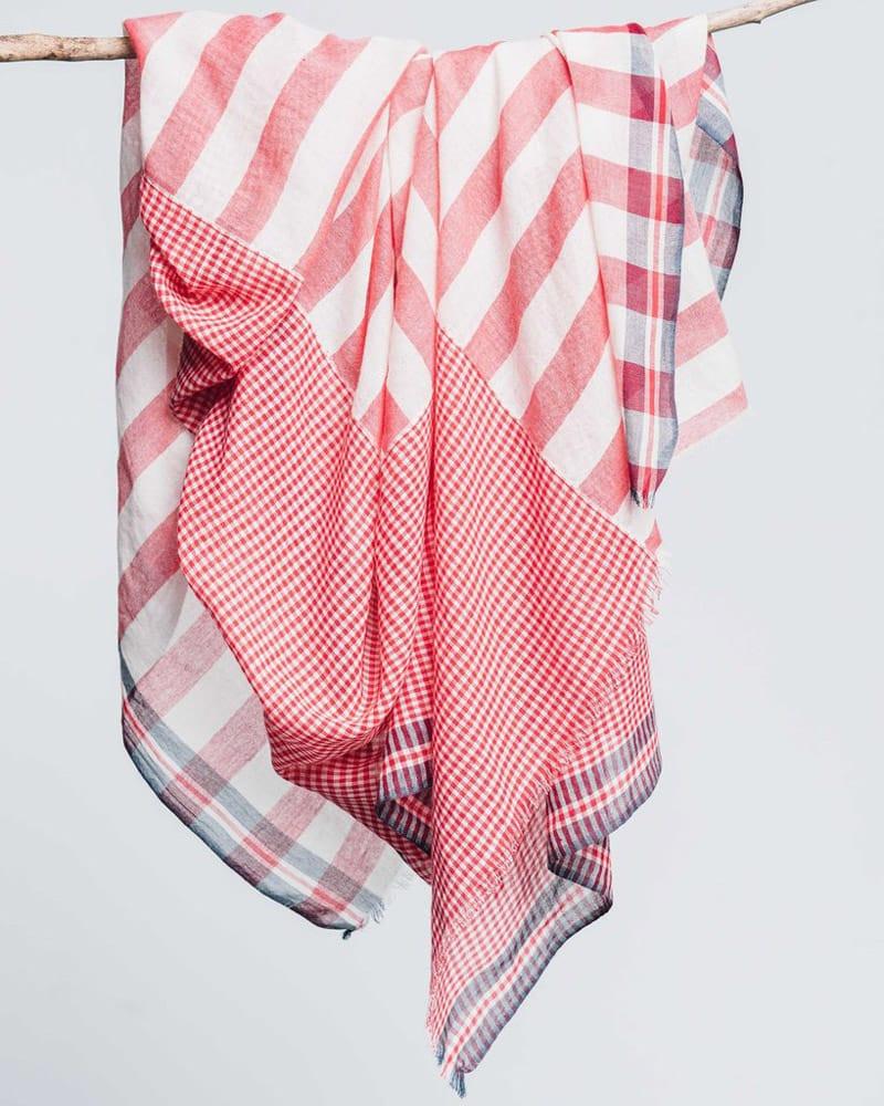 Sagar Cotton Scarf - Coral