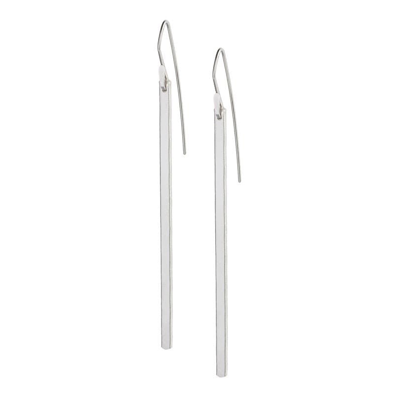 "Svasta" Silver Bar Drop Earrings - betsy & iya