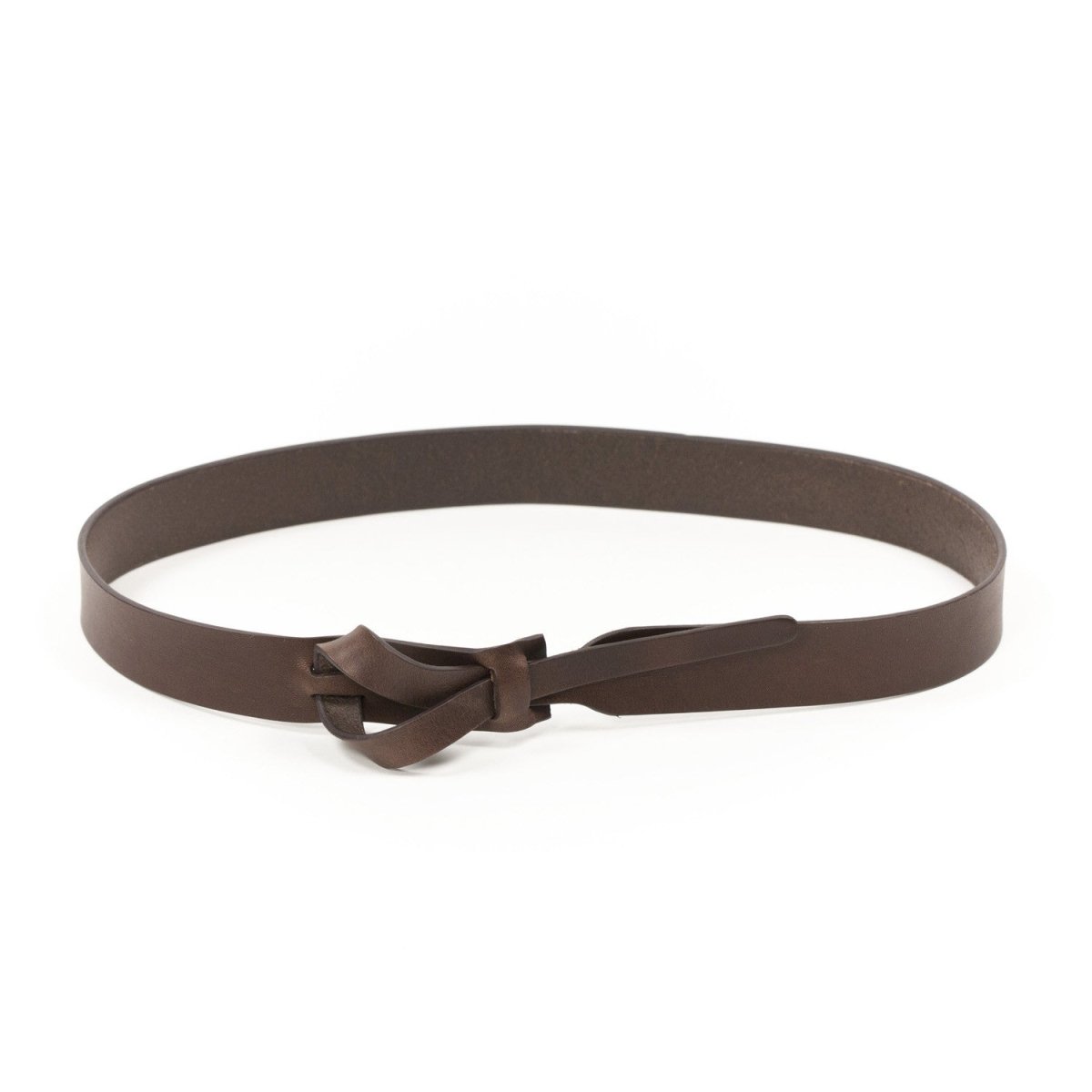 Buckleless Brown Leather Belt - 1"