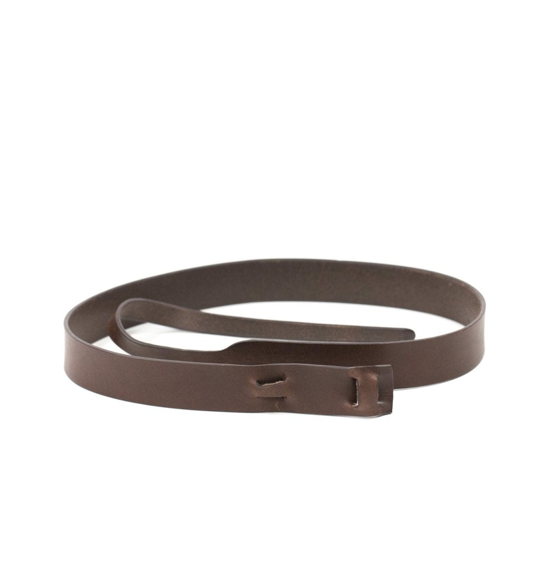 Buckleless Brown Leather Belt - 1"