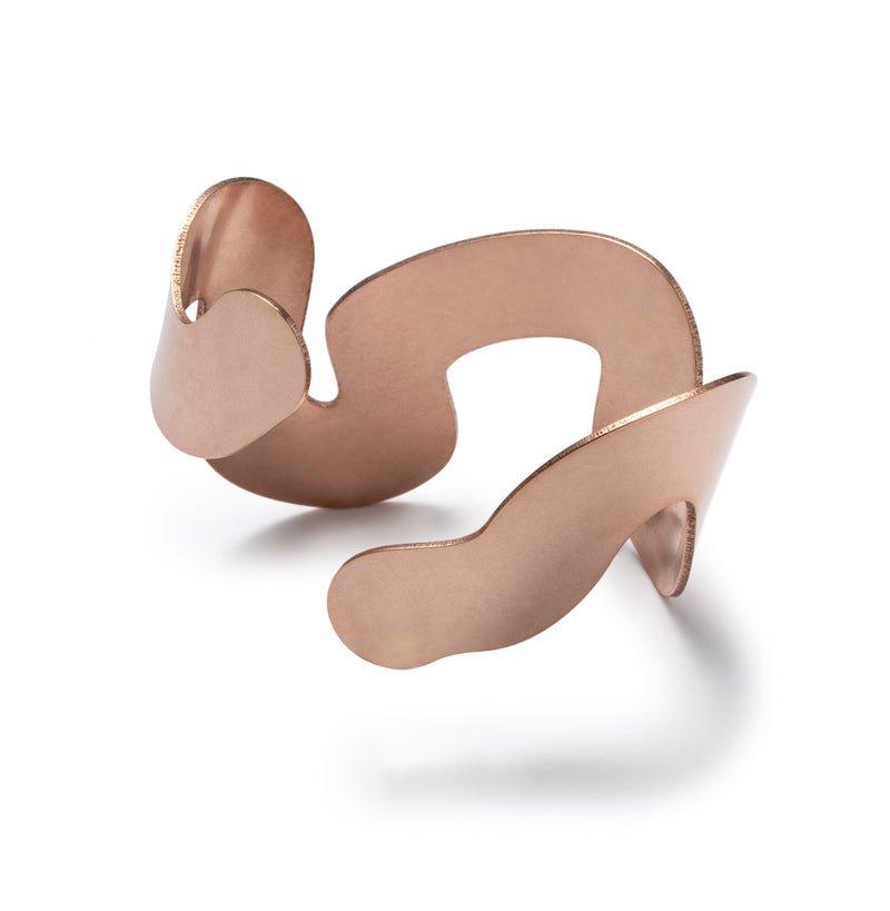 Unique, bronze cuff bracelet, with a curved, wavy shape inspired by the Willamette River in Portland, Oregon. Hand-crafted in Portland.
