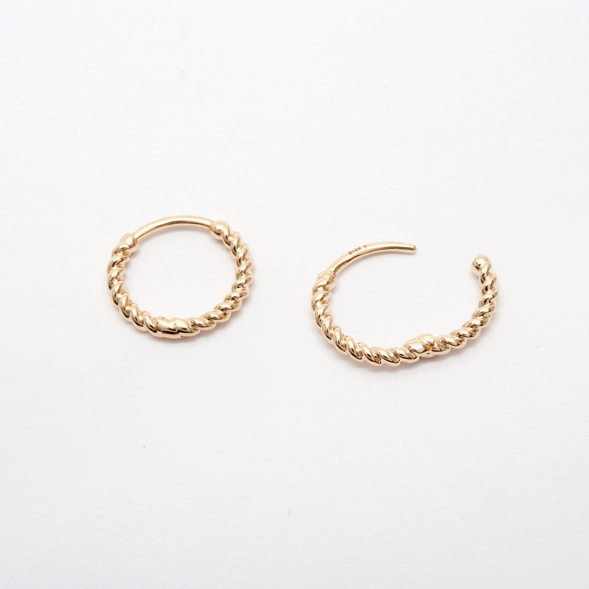 Small Rope Hinged Hoop Earrings