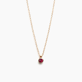 Ruby Bezel Necklace