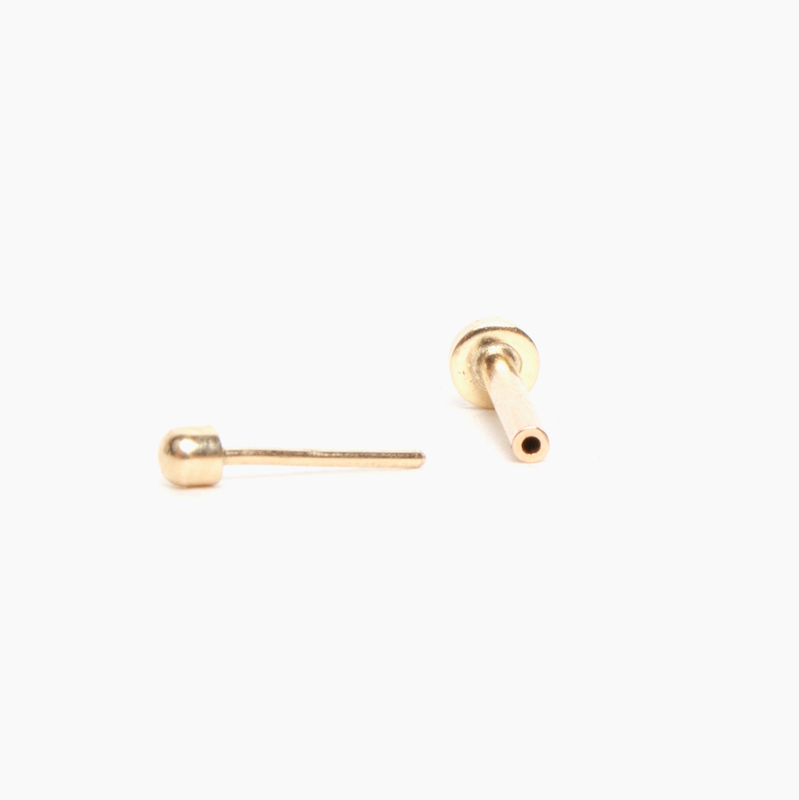 Single Bead Flat Back Stud Earrings