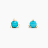 3-Prong Gemstone Stud Earrings