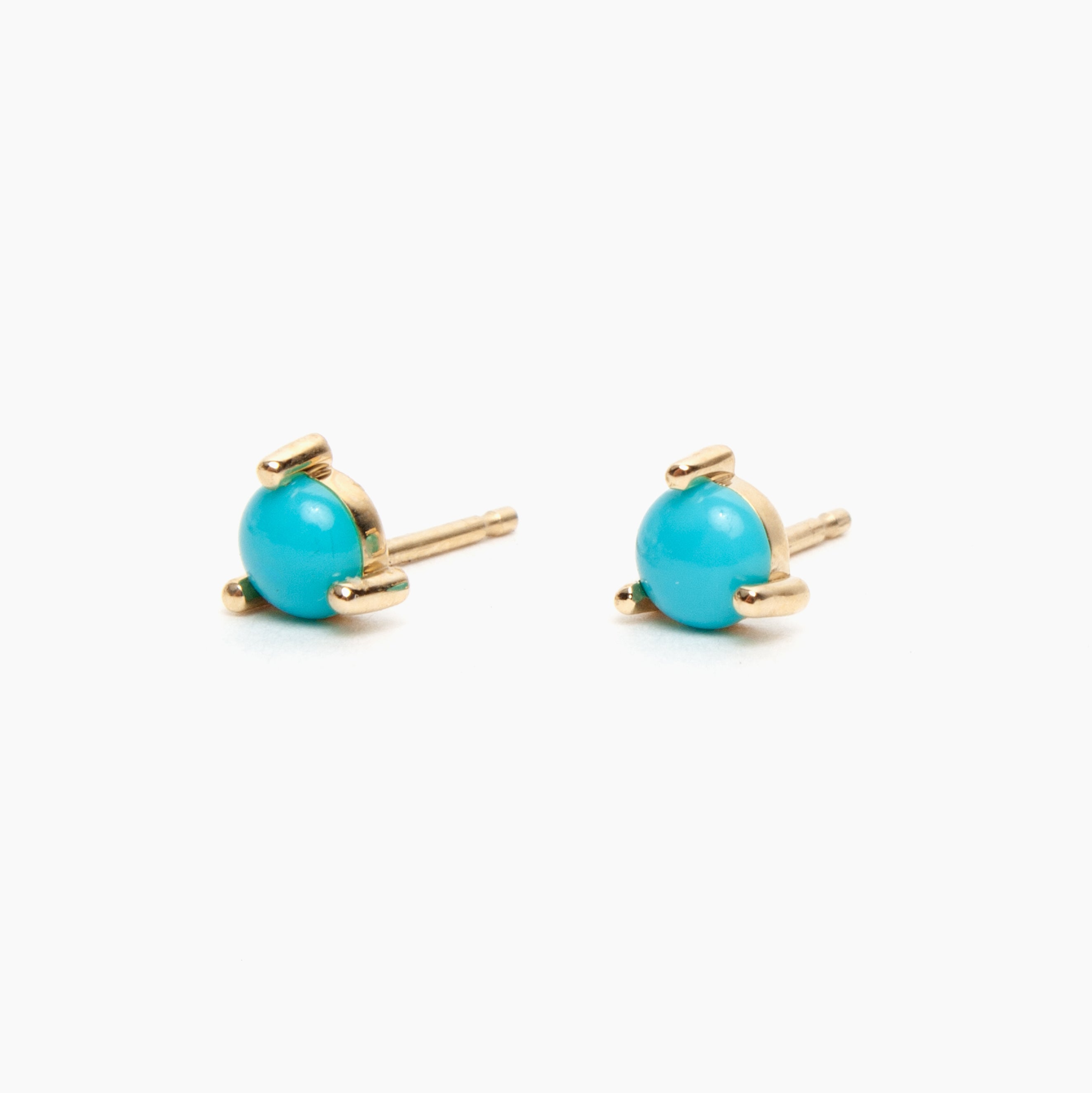 3-Prong Gemstone Stud Earrings
