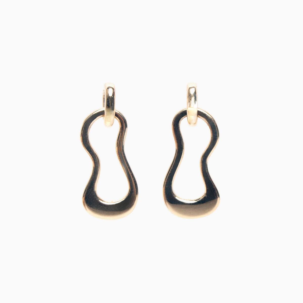 14K Yellow Gold Freeform Dangle Earrings