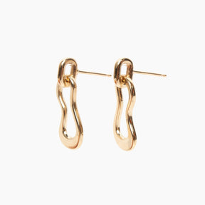 14K Yellow Gold Freeform Dangle Earrings