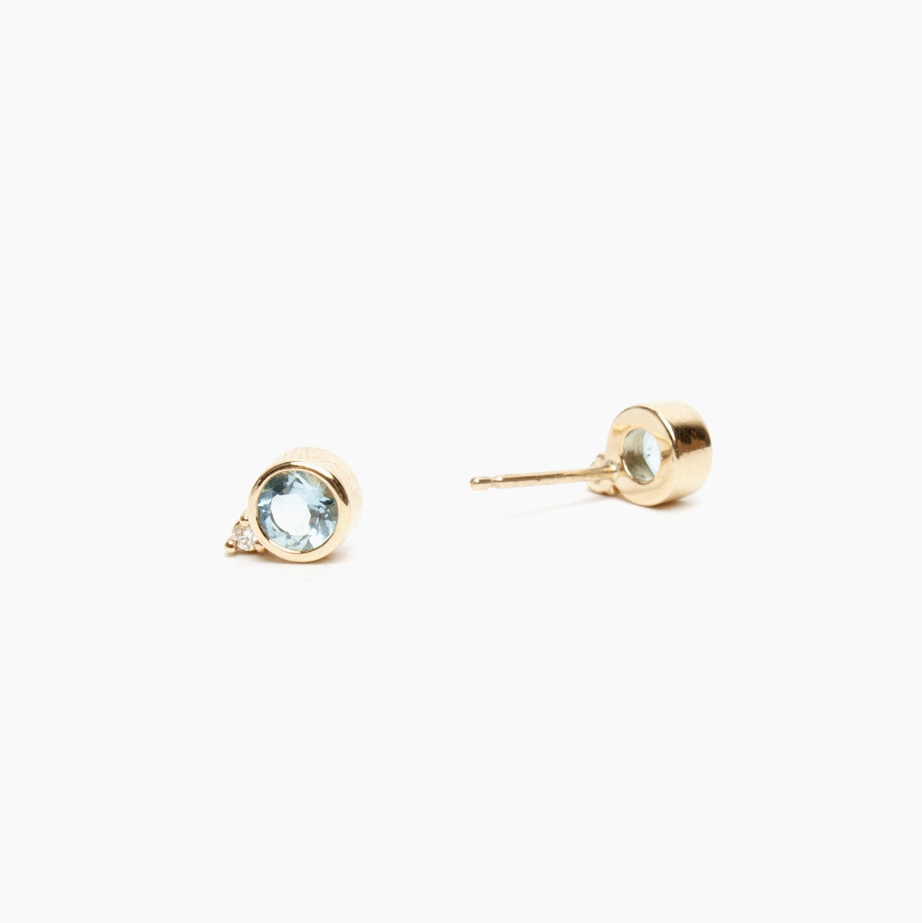 Birthstone & Diamond Stud Earrings